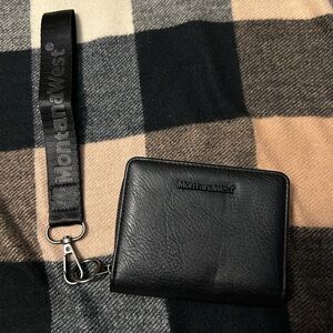 Montana West Black Leather Women’s Wallet with Wrist Lanyard